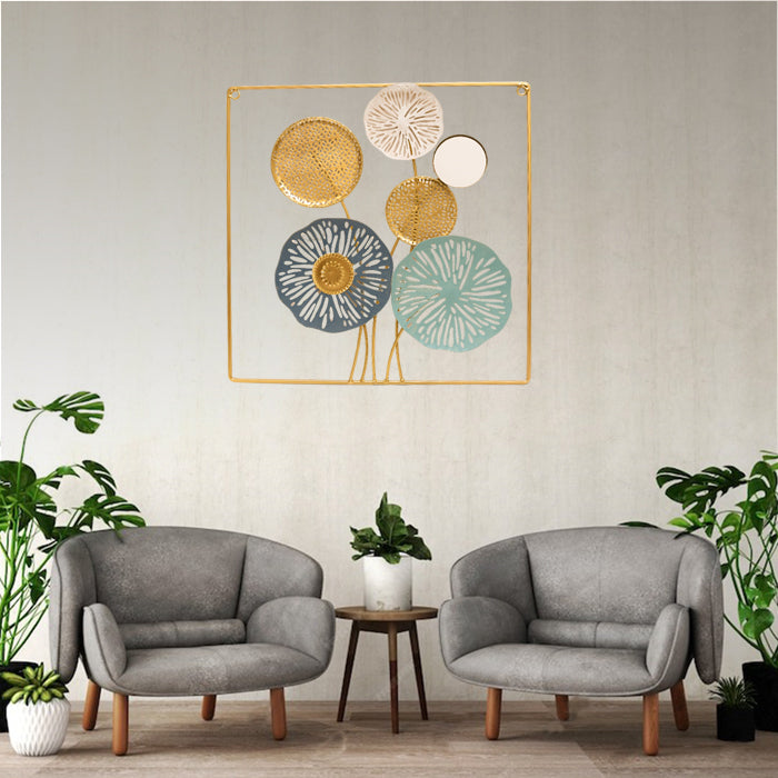 Golden Metal Net Wall Hanging