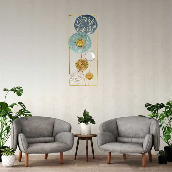 Golden Wall Panel In Metal Net