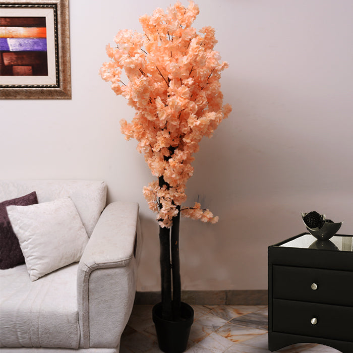 Indoor Peach Cherry Blossom Tree Artificial