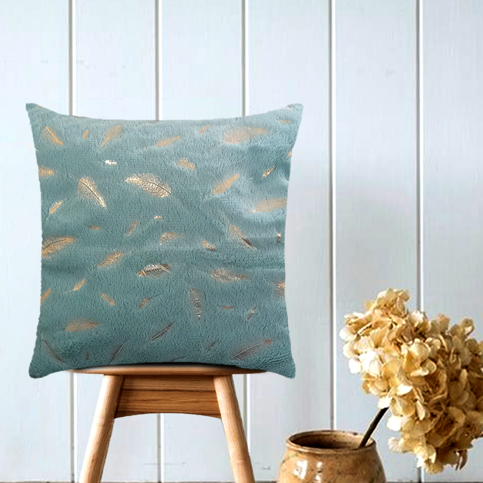 Light Sky Blue Fur Cushion Cover
