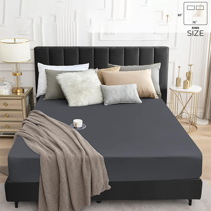 Grey Waterproof Mattress Protector Cover