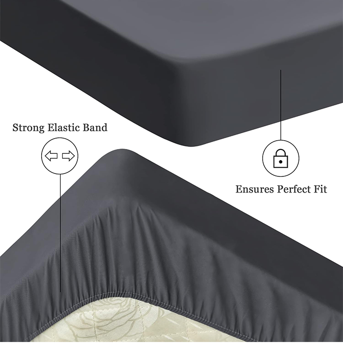 Grey Waterproof Mattress Protector Cover
