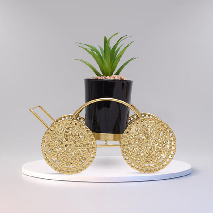 Metal Cart With Plant