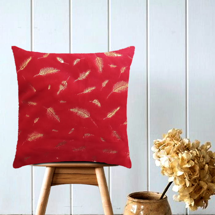 Red Fur Cushion Cover