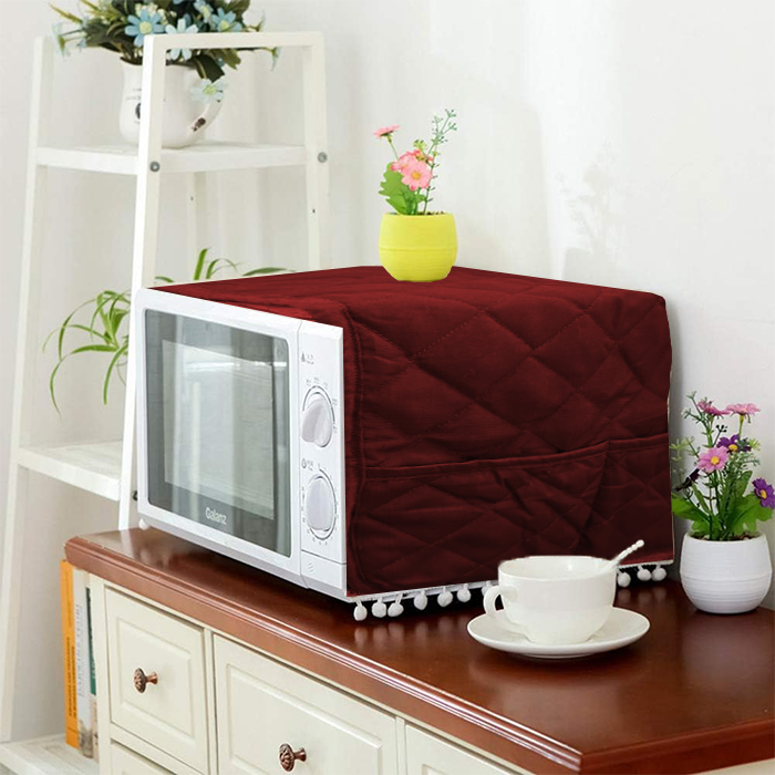 Red Quilted Microwave Oven Cover