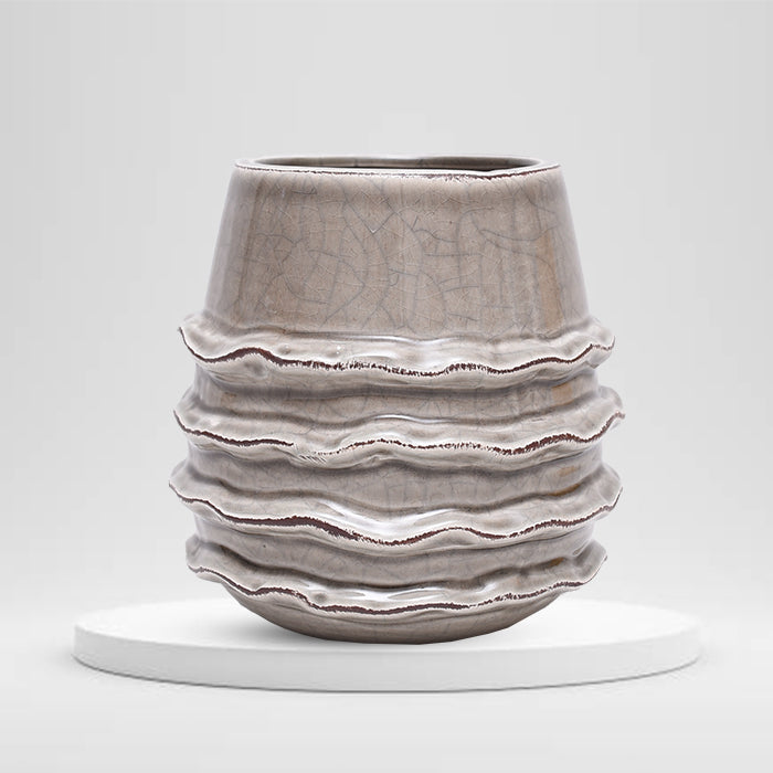 Beige Frill Vase