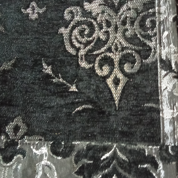 Black Velvet Jacquard  Curtains Pack of 2