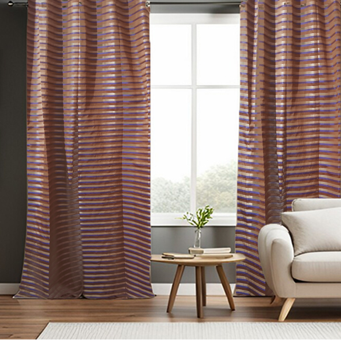 Silk Jacquard Curtains Pack of 2