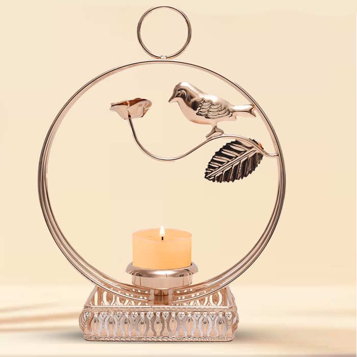 Golden Ring Sparrow Candle Stand