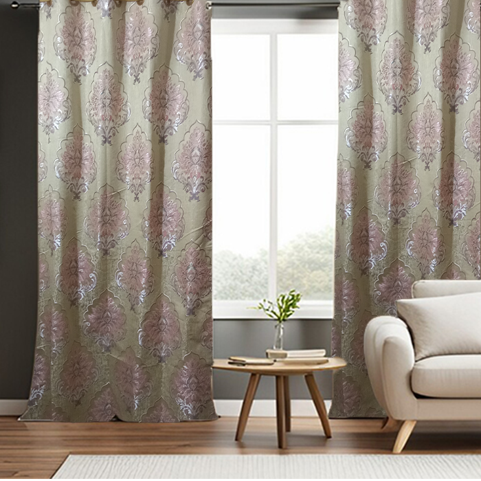 Pink Silk Shinghai Curtains Pack of 2
