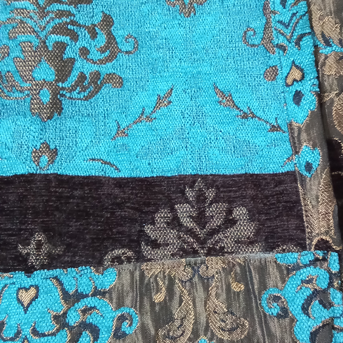 Brown Velvet Jacquard Curtains Pack of 2
