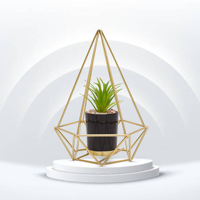Diamond Shape Metal Vase