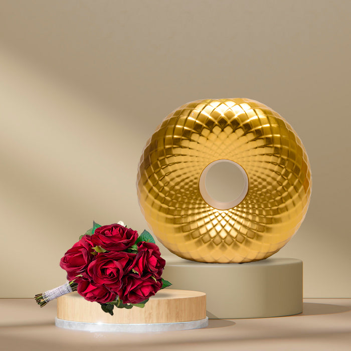 Golden Porcelin Donut Shape Vase