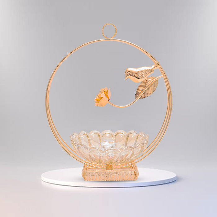 Golden Sparrow Ring With Glass Bowl