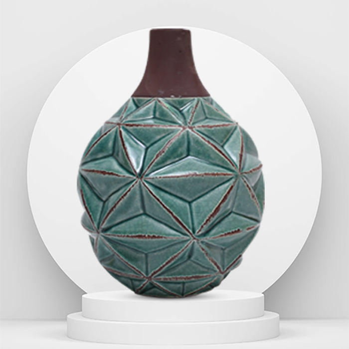 Green Ceramic Roundshape Vase