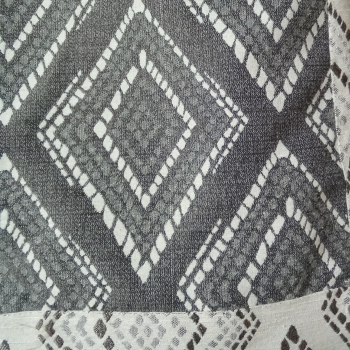 Grey Cotton Jacquard  Curtains Pack of 2