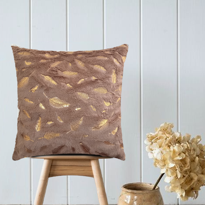 Light Brown Fur Cushion Cover