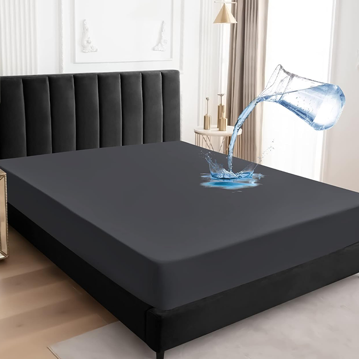 Grey Waterproof Mattress Protector Cover