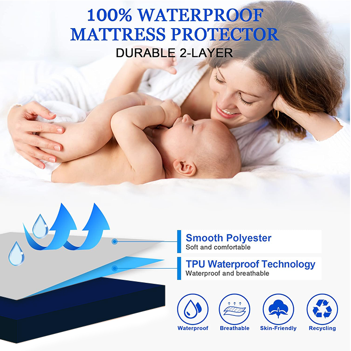 Blue Waterproof Mattress Protector