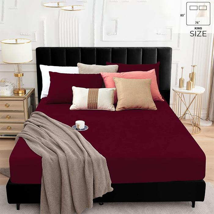 Deep Red Waterproof Mattress Protector