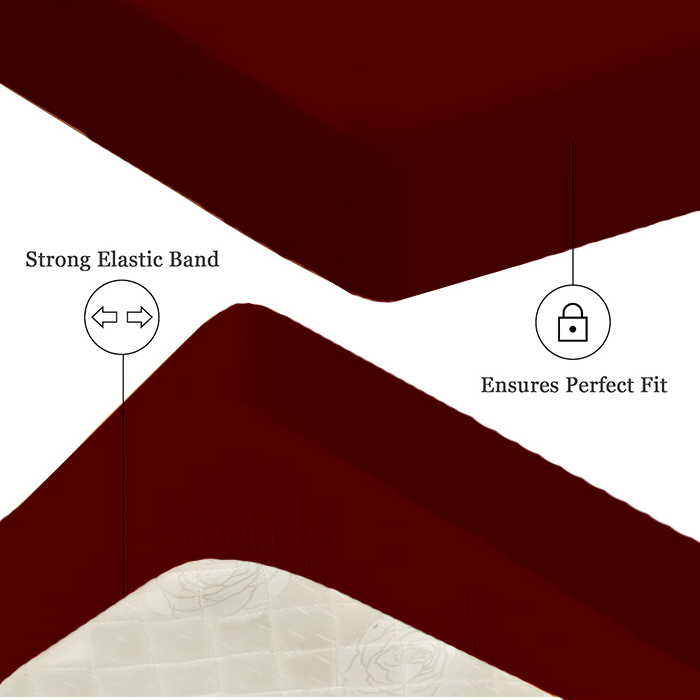 Deep Red Waterproof Mattress Protector