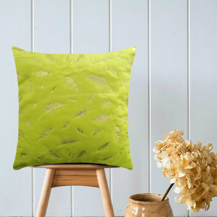Neon Green Fur Cushion Cover
